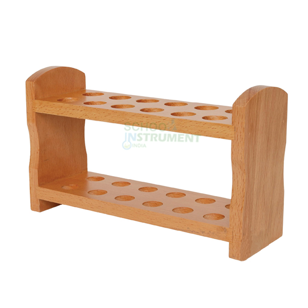 Test Tube Stand, Wooden, Without Drying Pegs